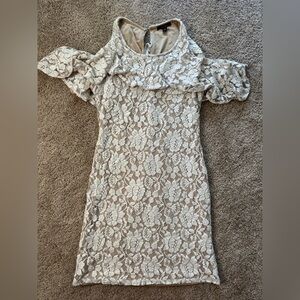 Ella Moss Beige Lace Dress